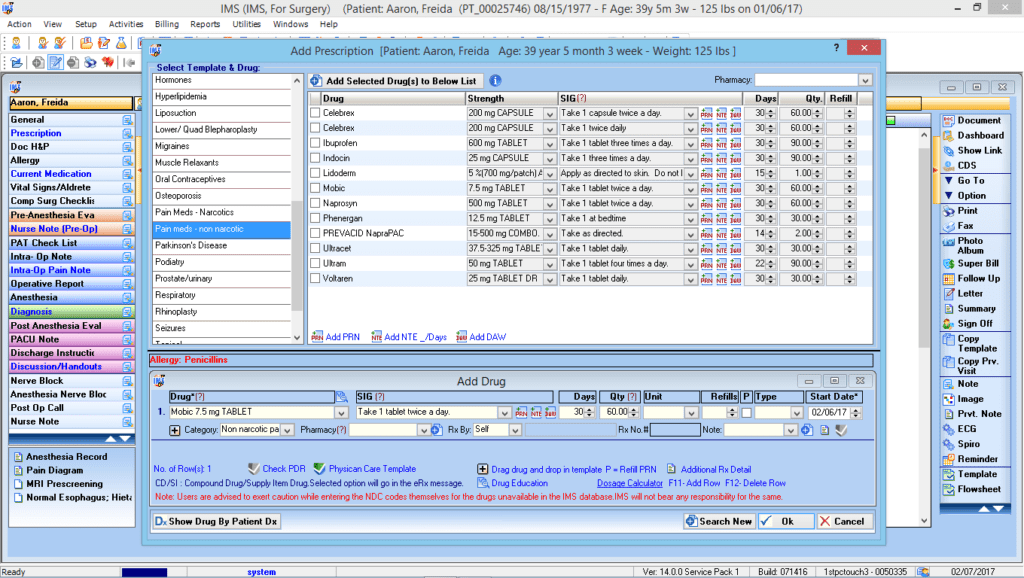 Ambulatory Surgery E-Rx