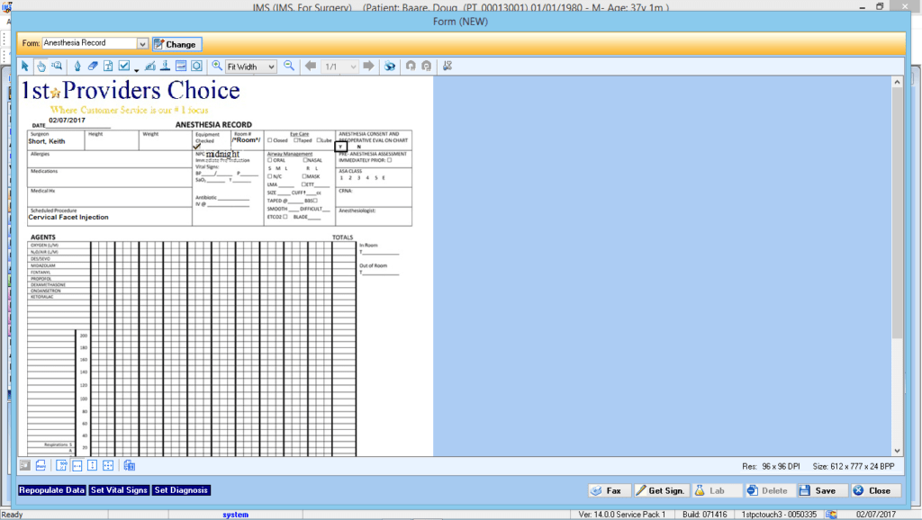 Ambulatory Surgery Letters/Forms Automation