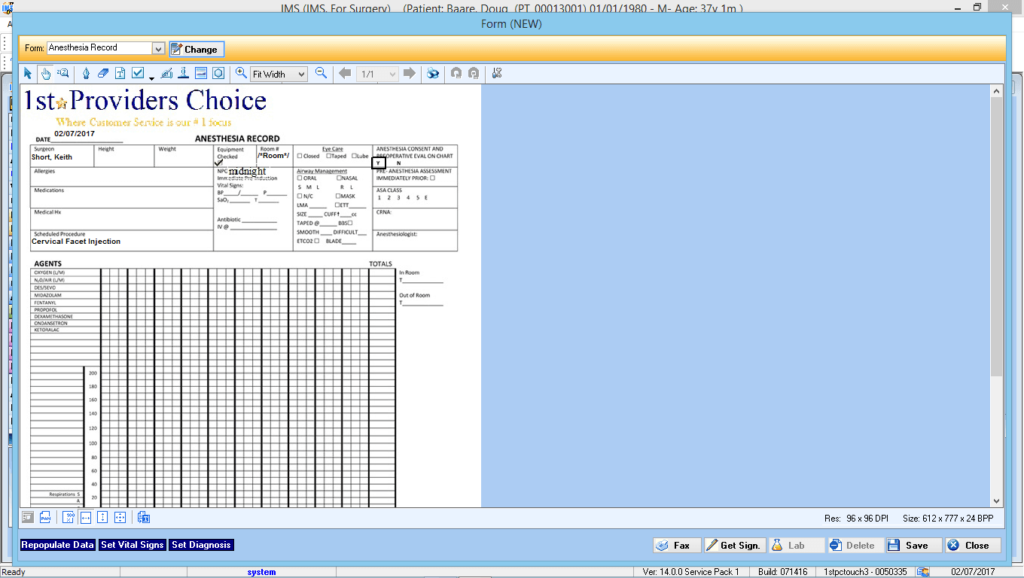 Anesthesiology Letters/Forms Automation