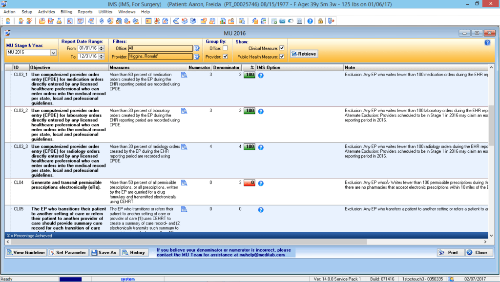 Ambulatory Surgery MIPS/MACRA Dashboard