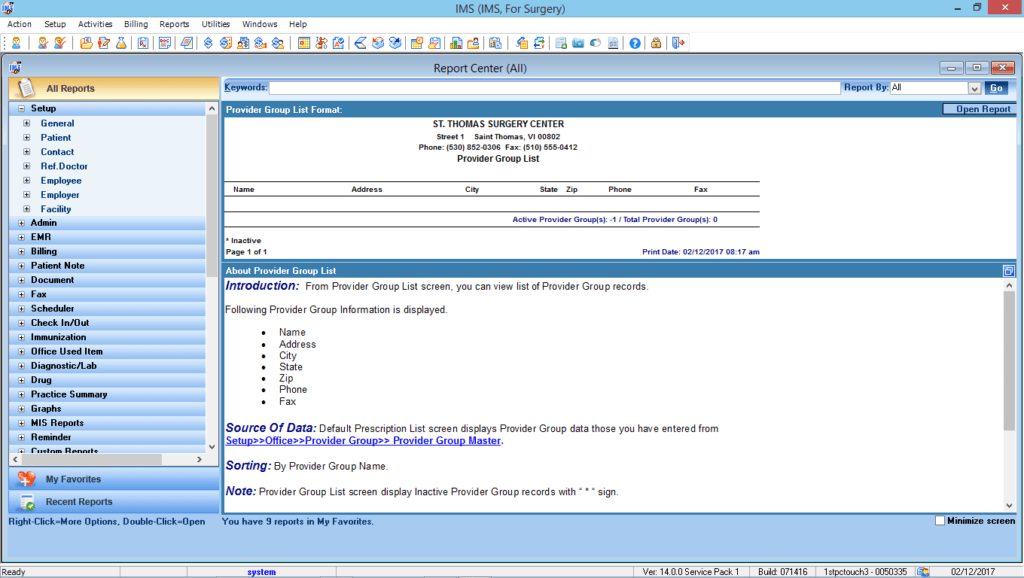 Ambulatory Surgery Reports Center