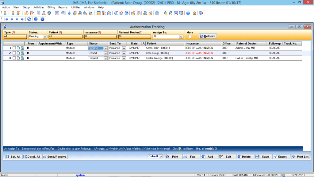 Bariatric Surgery Authorization Tracking