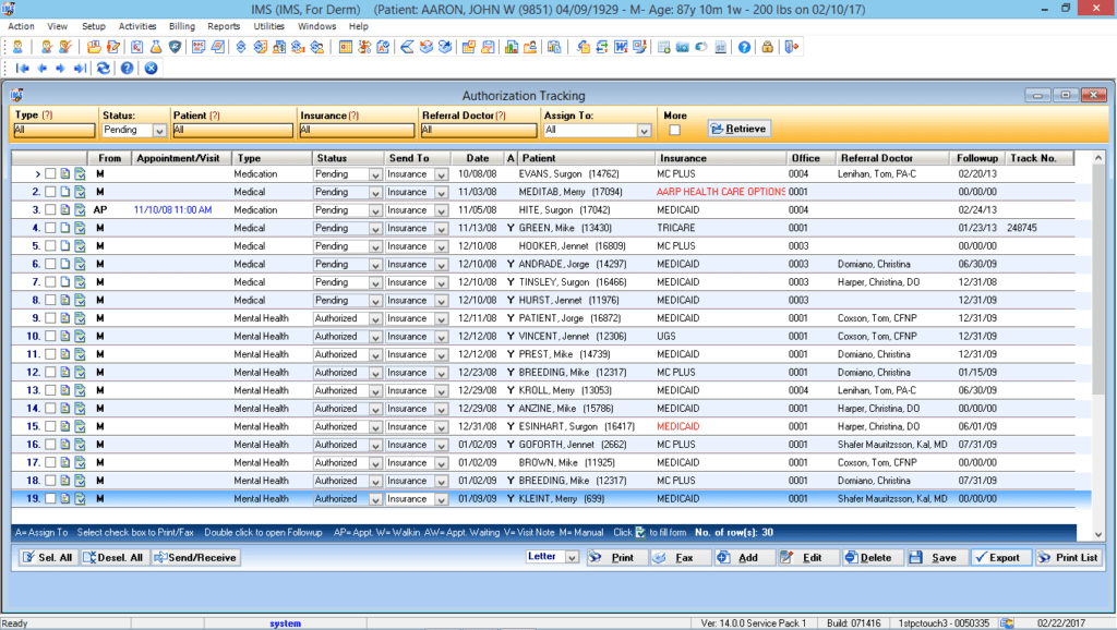 Dermatology Authorization Tracking