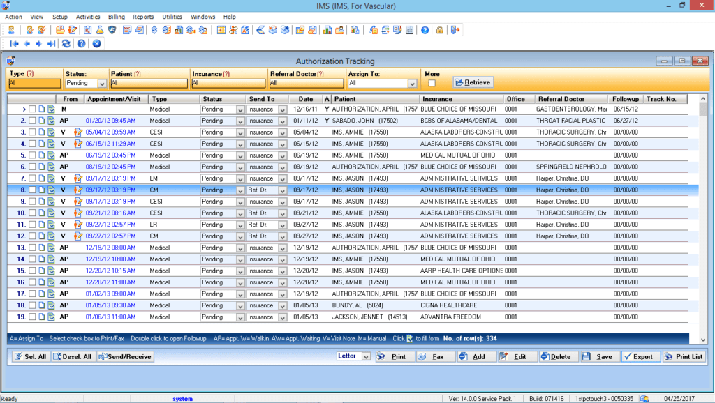 Endovascular Authorization Tracking