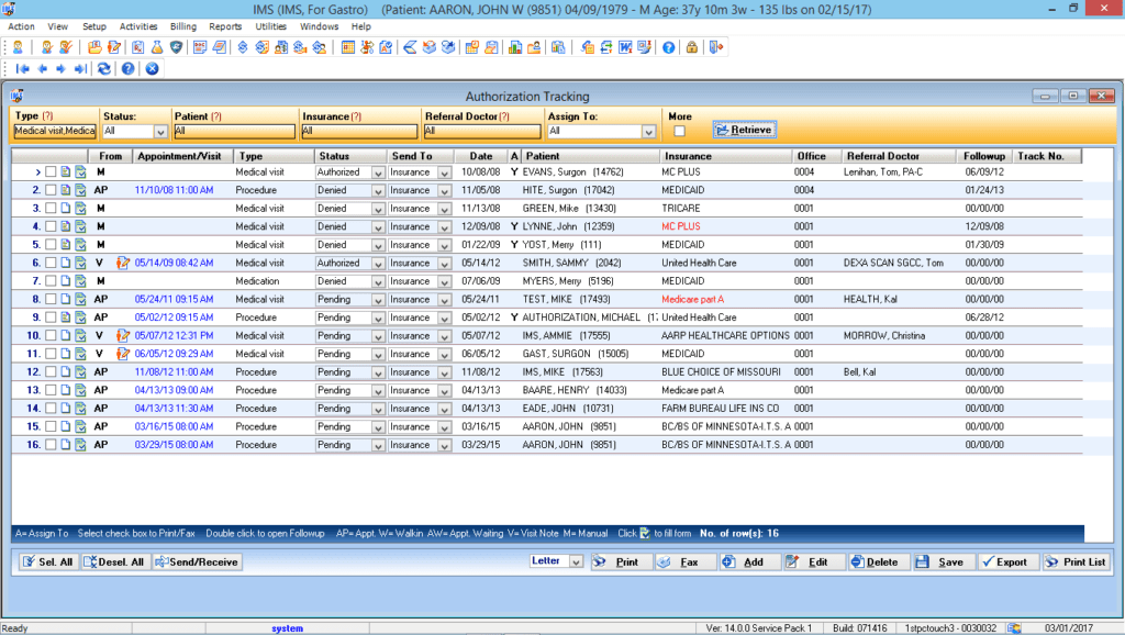 Gastrointestinal Authorization Tracking