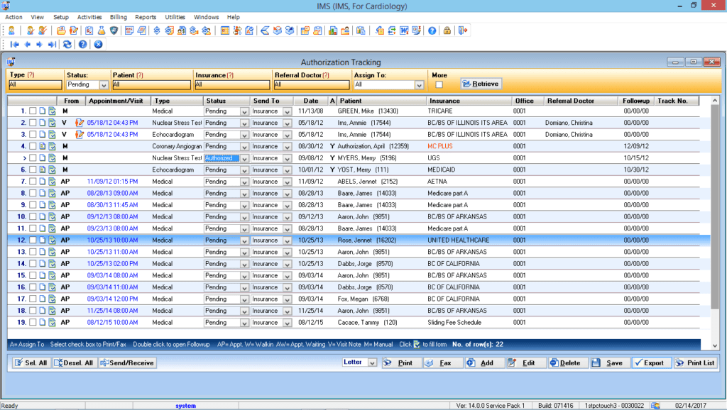 Cardiology Authorization Tracking