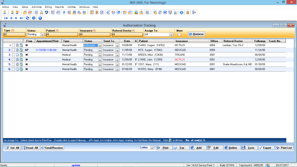 Neurosurgery Authorization Tracking