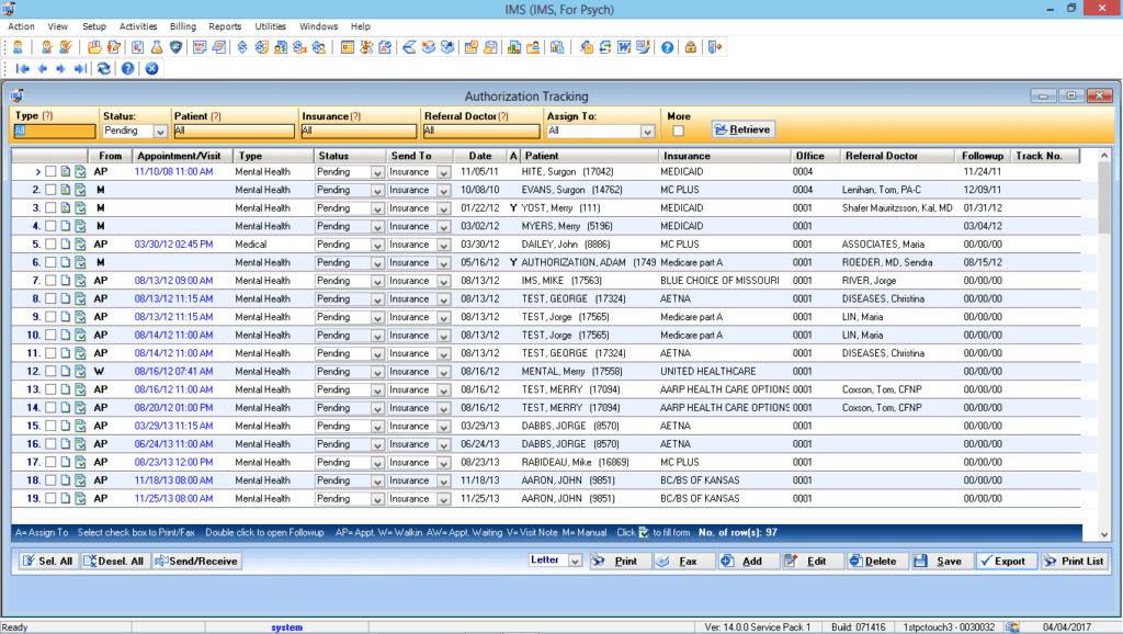 Mental Health Authorization Tracking