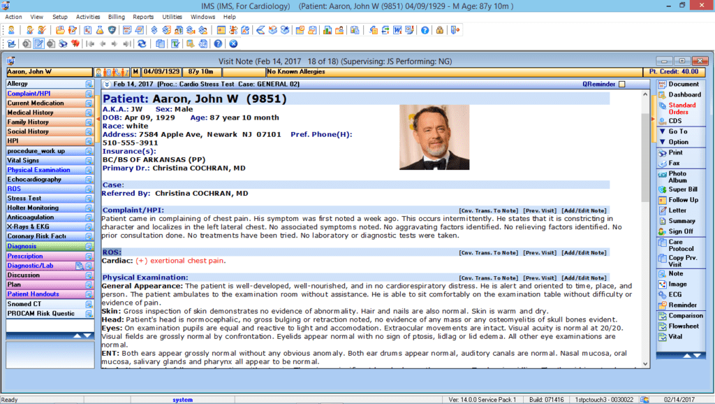 Cardiology EMR & Patient Visit Notes