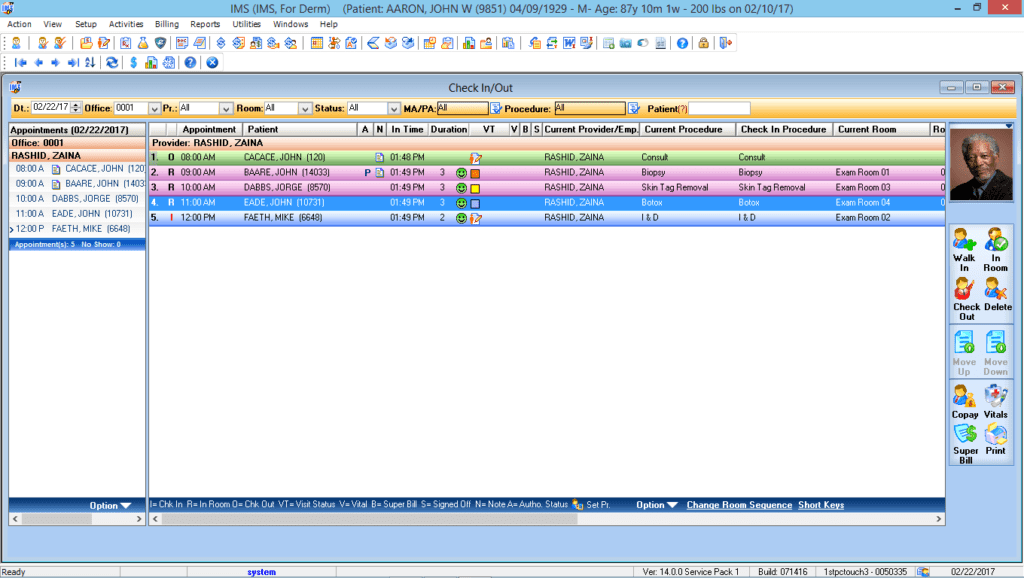 Dermatology Check-In/Check-Out