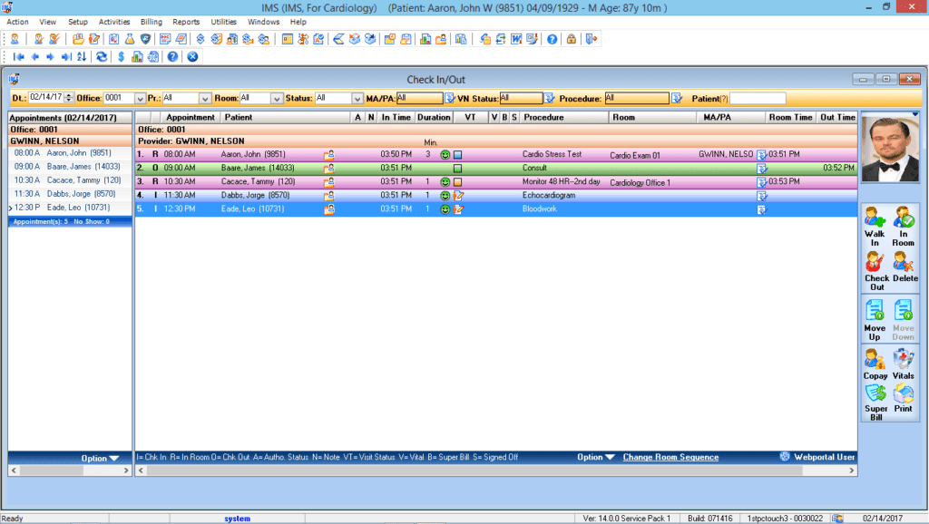 Cardiology Check-In/Check-Out