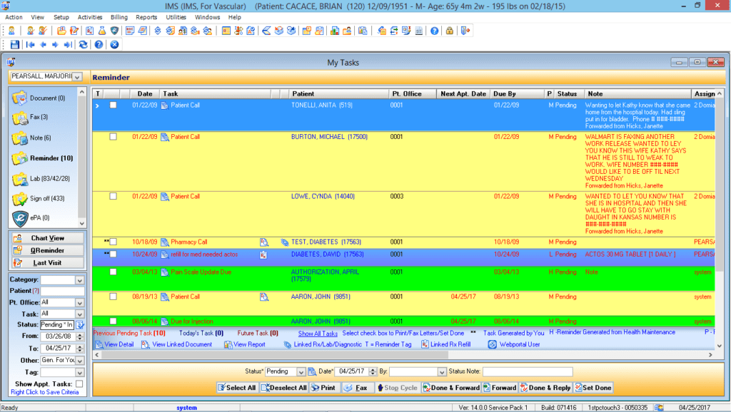 Endovascular Doctor Task List