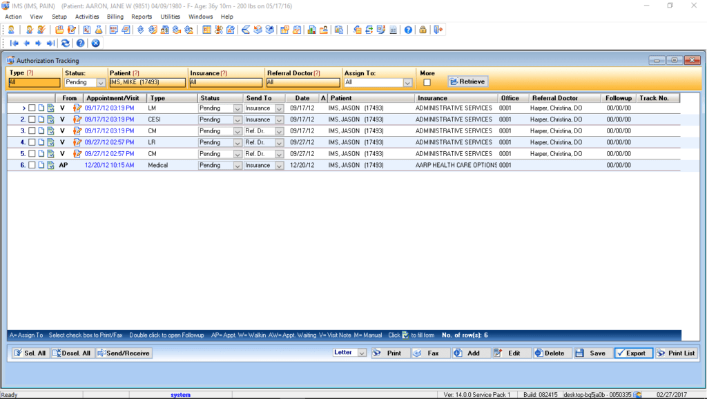 Physicians Authorization Tracking