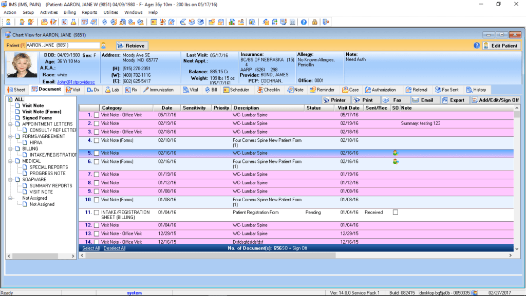 Physicians Patient Electronic Health Record