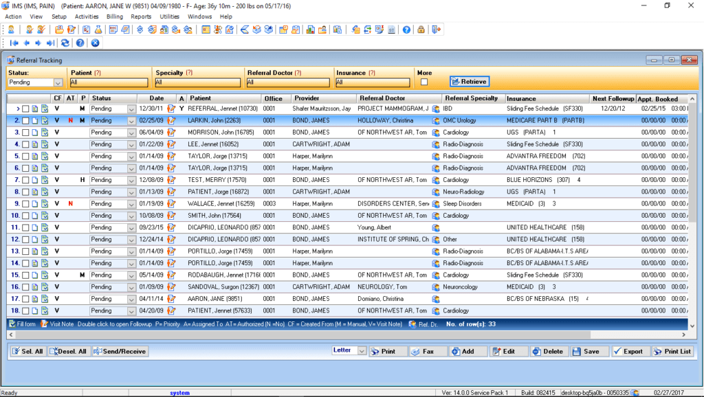 Physicians Referral Tracking