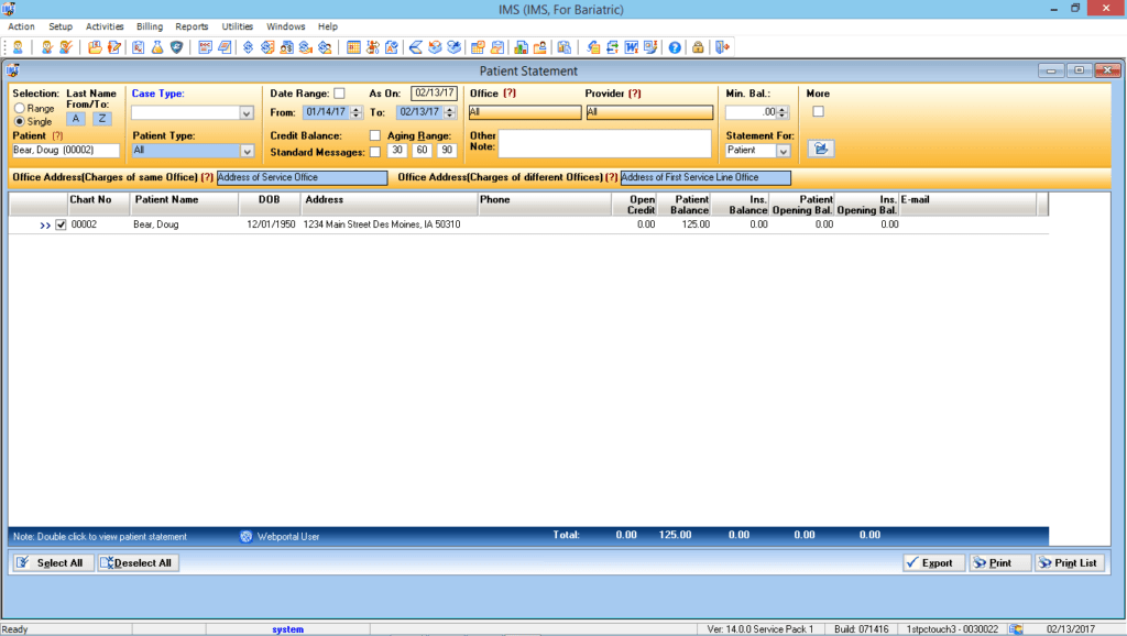 Bariatric Surgery Electronic Patient Statements