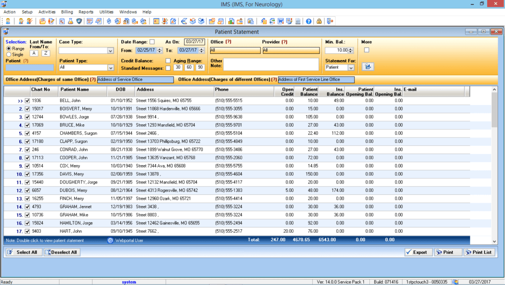 Neurosurgery Electronic Patient Statements