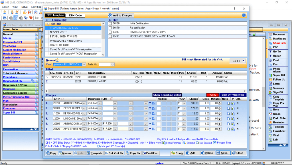 Family Medicine Electronic Super Bill