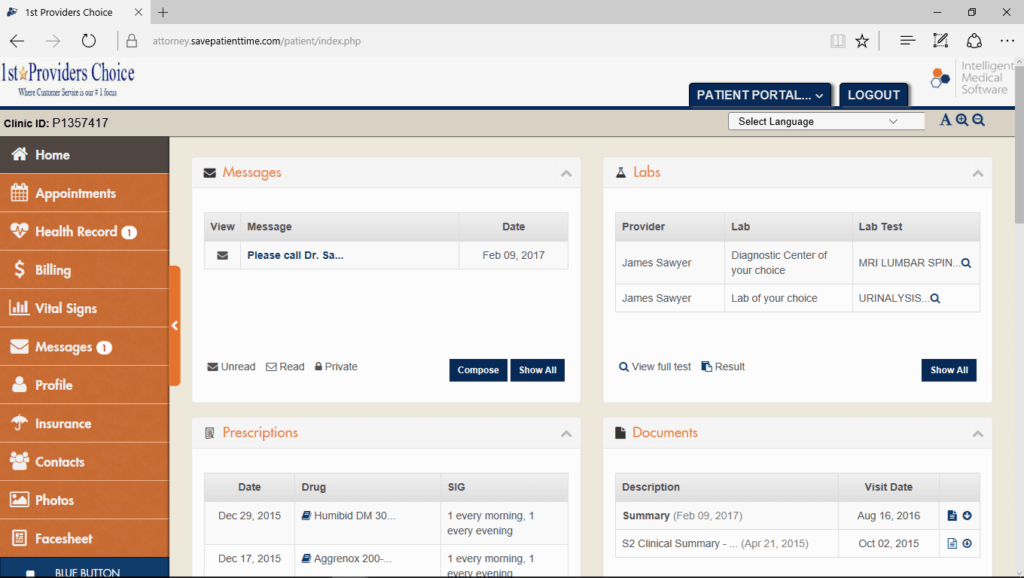 Endovascular Patient Portal