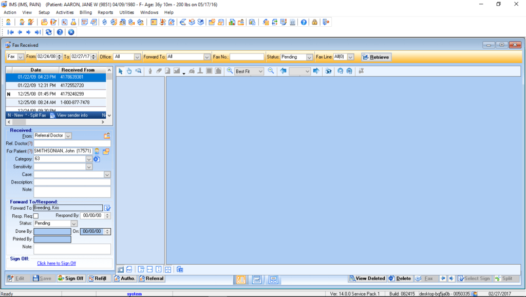 Multi-Speciality Therapy Fax Integration