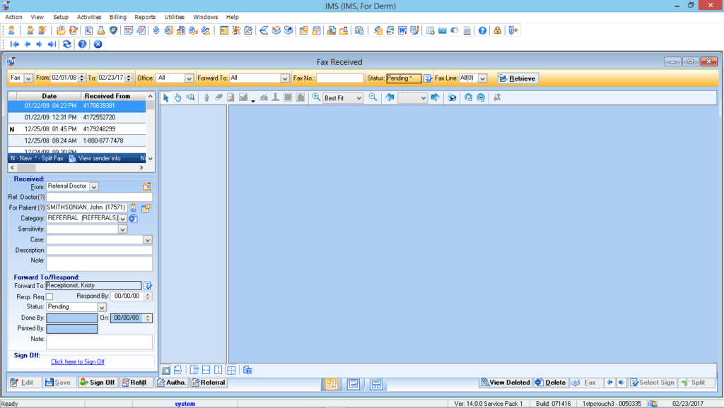 Dermatology Fax Integration