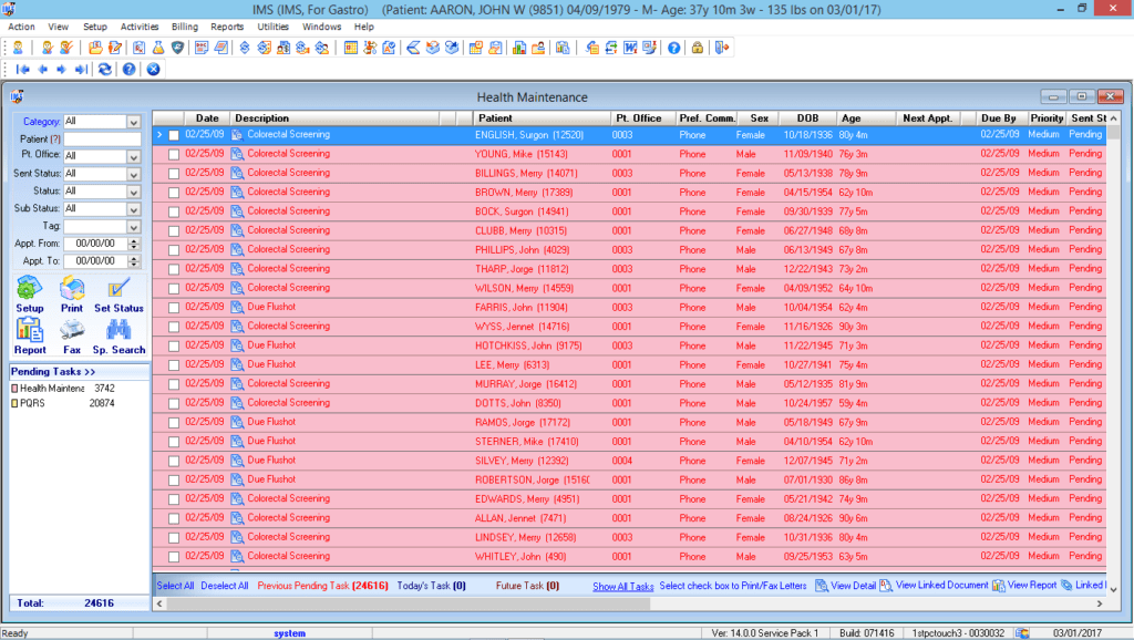 Gastrointestinal Health Maintenance Tracking