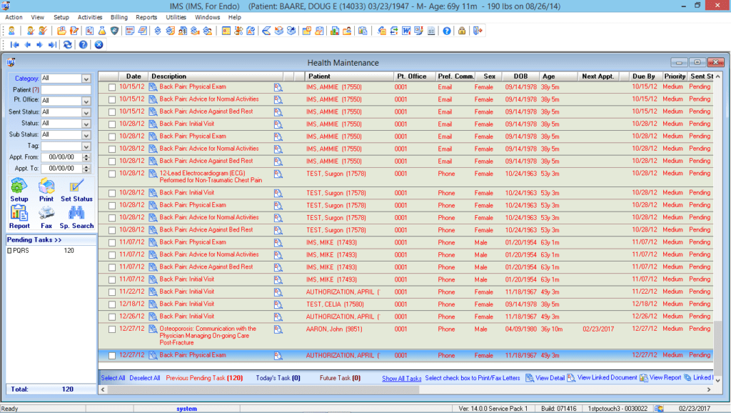 Endocrinology Health Maintenance Tracking