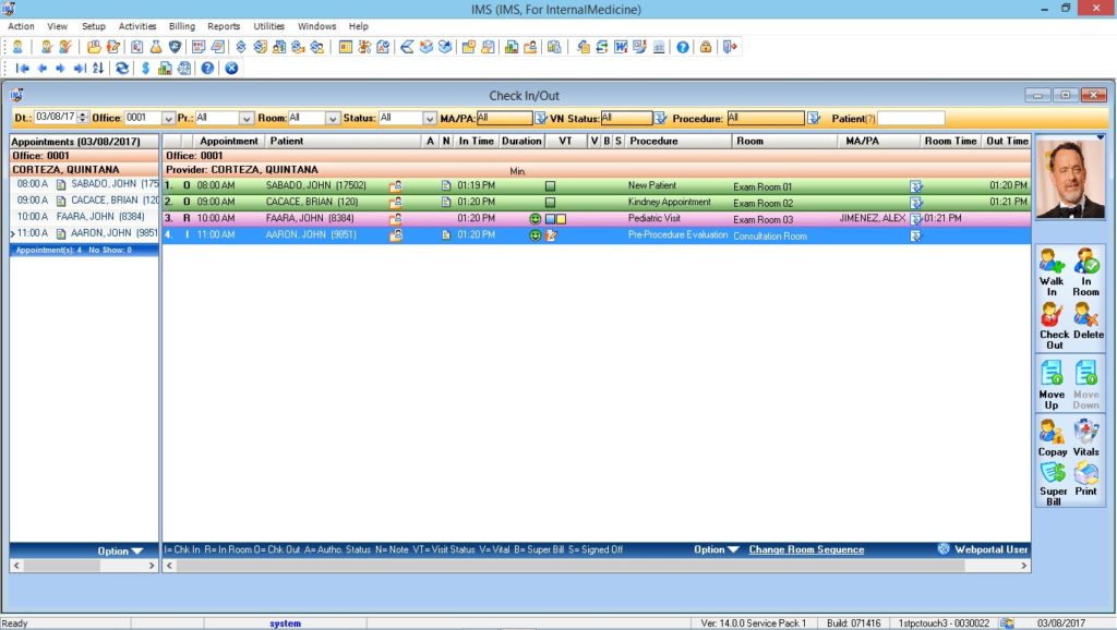 Internal Medicine Check-In/Check-Out