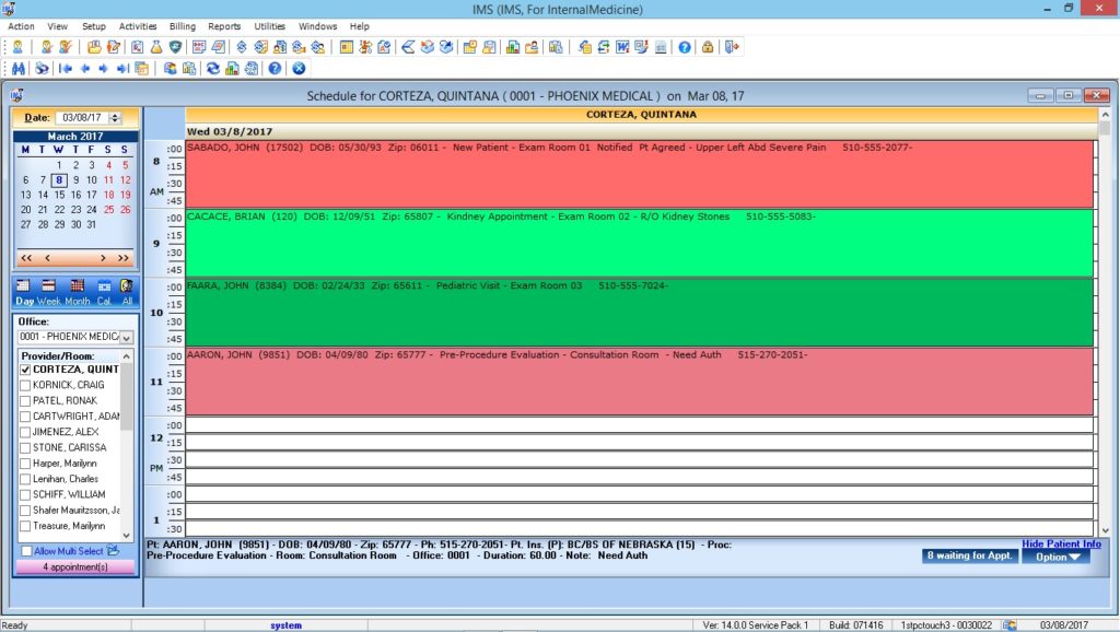 Internal Medicine Patient Appointment Scheduling