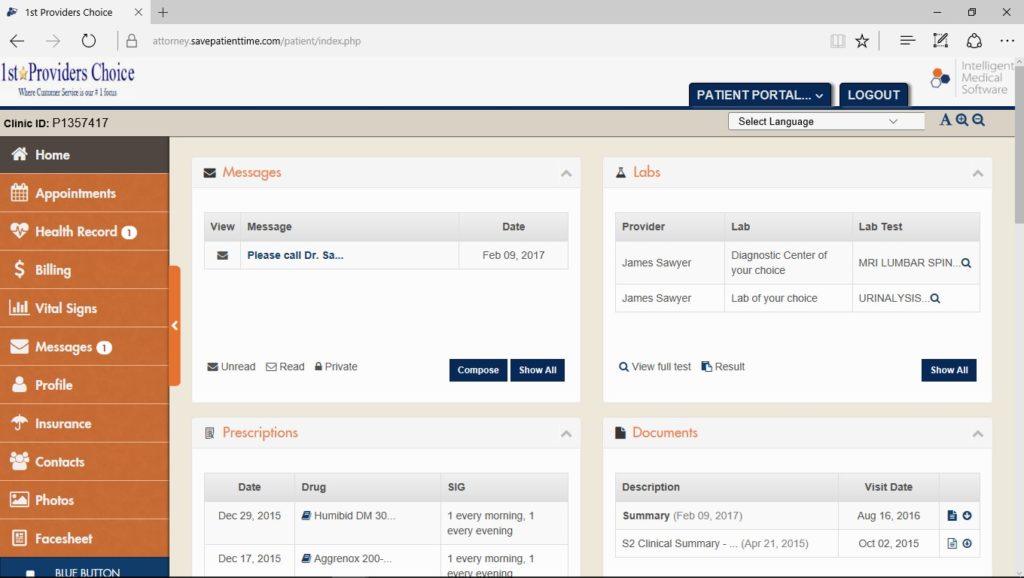 Internal Medicine Patient Portal