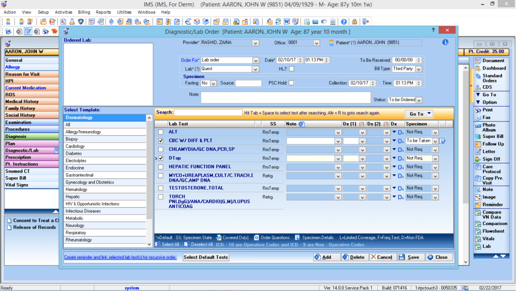 Dermatology Labs & Diagnostic