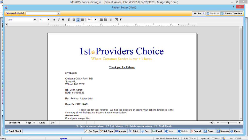 Cardiology Letters/Forms Automation