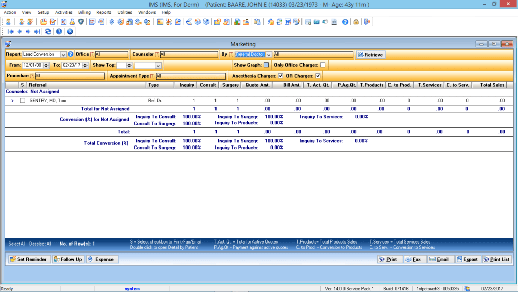 Dermatology Marketing Module