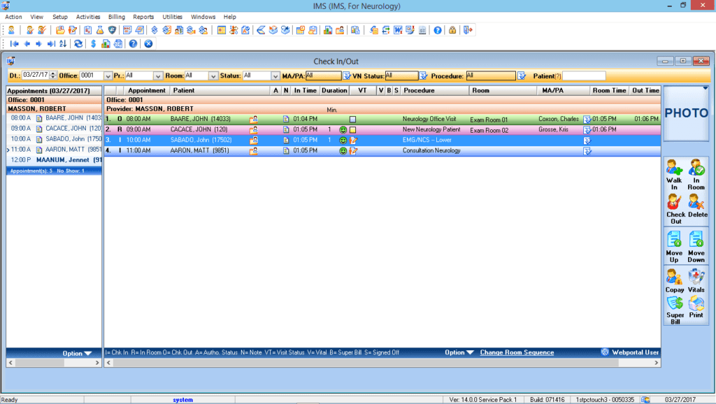 Neurology Check-In/Check-Out