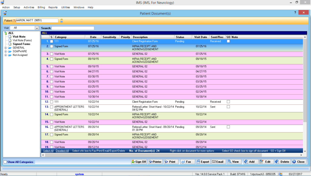 Neurology Patient Documents