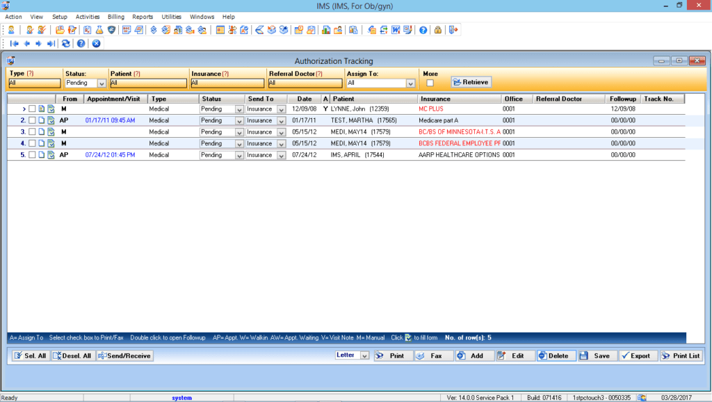 OB/GYN Authorization Tracking