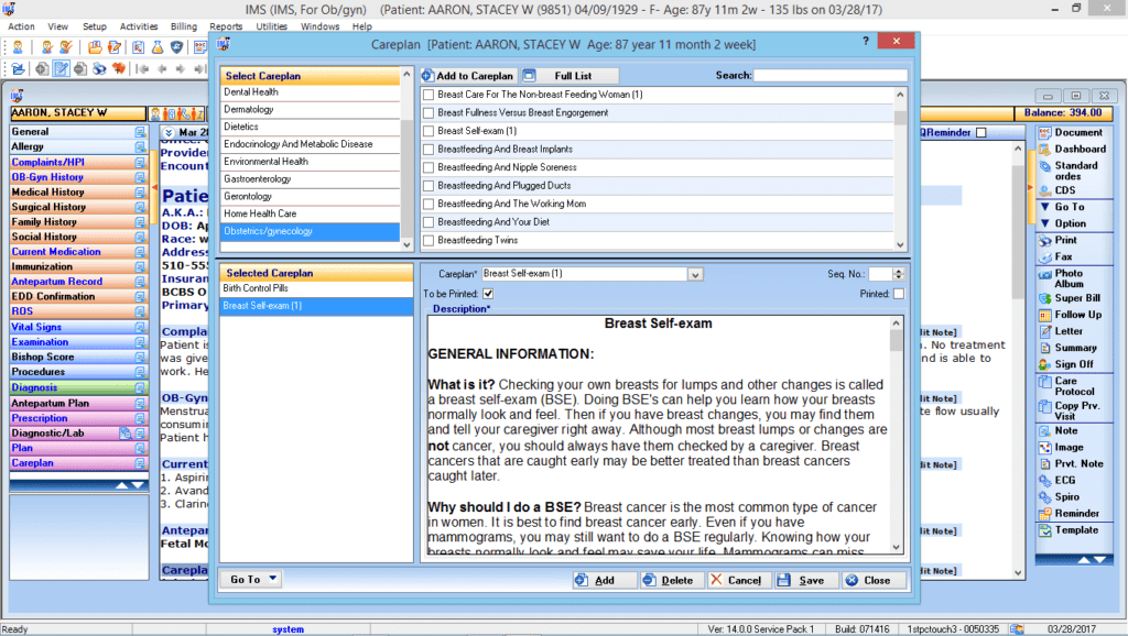 OB/GYN Care Plan