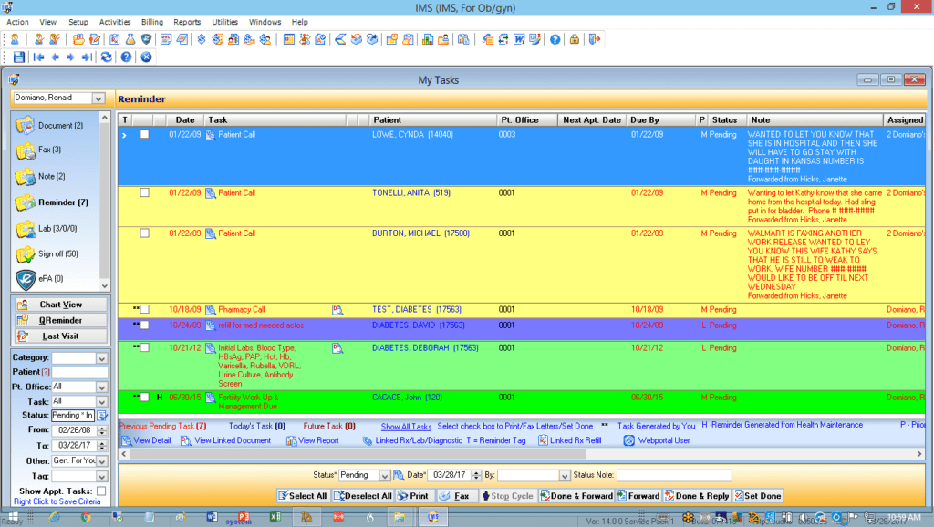 OB/GYN Doctor Task List