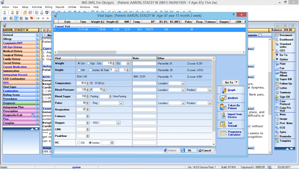 OB/GYN Vitals Interface