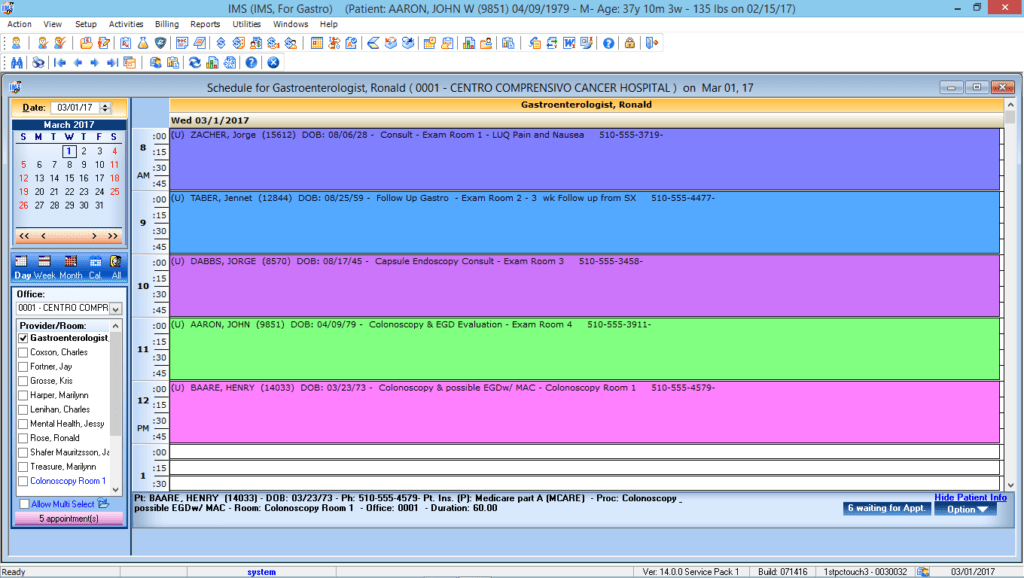 Gastrointestinal Patient Appointment Scheduling