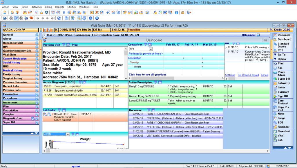 Gastrointestinal Patient Dashboard