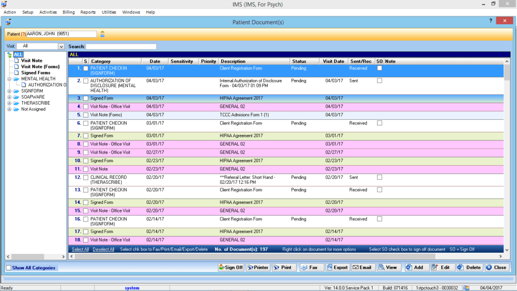 Mental Health Patient Documents