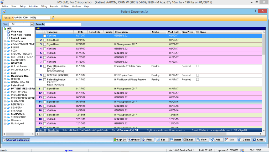 Chiropractic Patient Documents