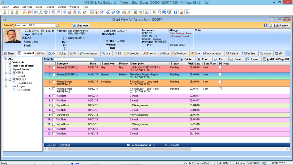 Bariatric Surgery Patient Electronic Health Record