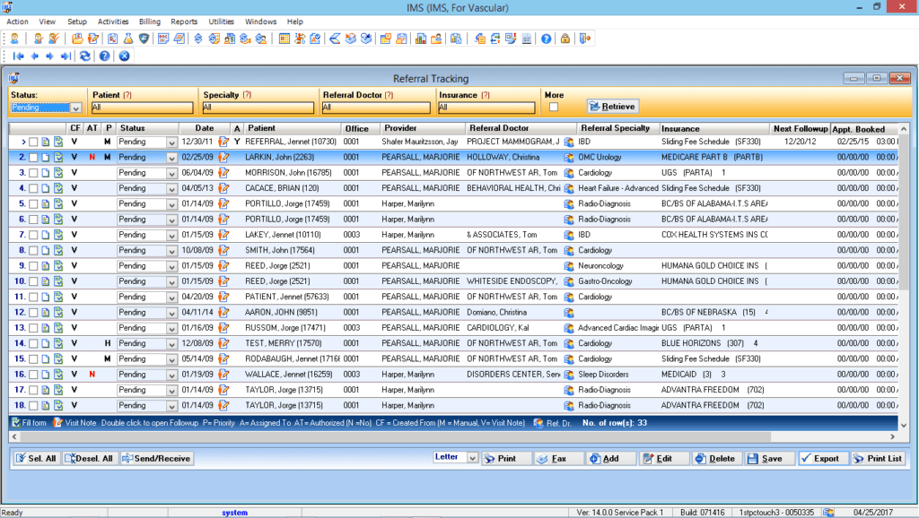 Endovascular Referral Tracking