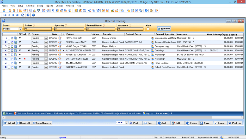 Gastrointestinal Referral Tracking