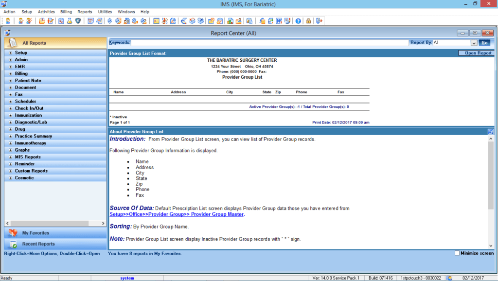 Bariatric Surgery Reports Center