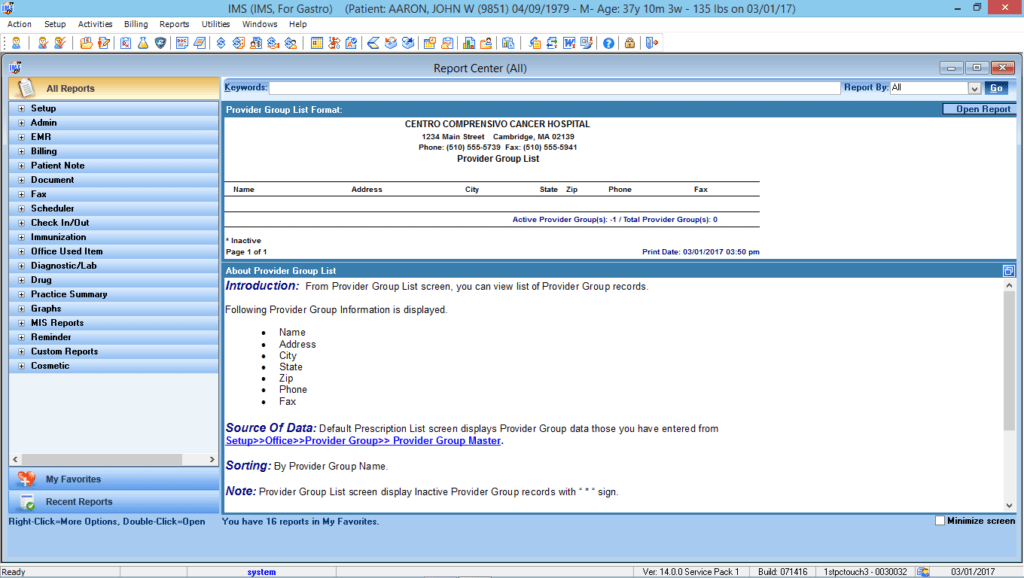 Gastrointestinal Reports Center