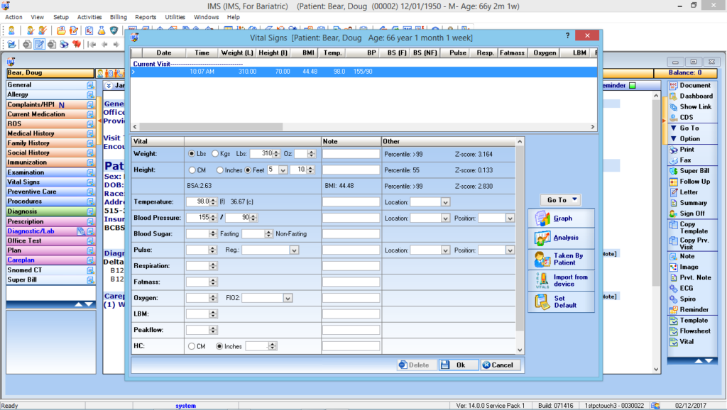 Bariatric Surgery Vitals Interface