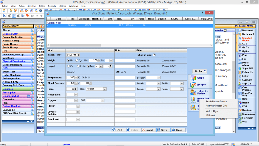 Cardiology Vitals Interface